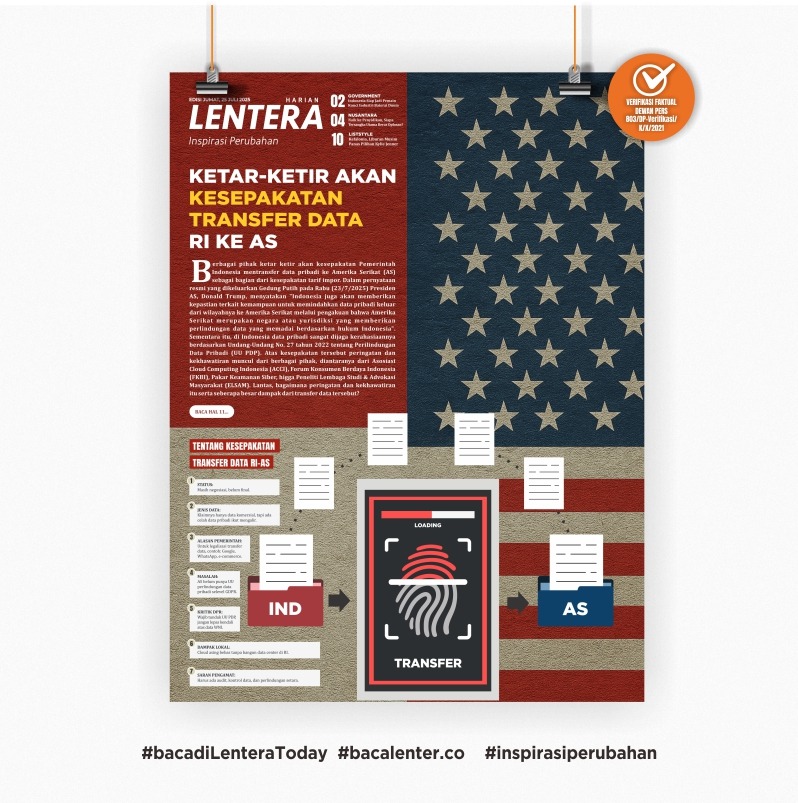 Ketar-ketir Akan Kesepakatan Transfer Data RI ke AS (Koran Jumat, 25/7/2025)