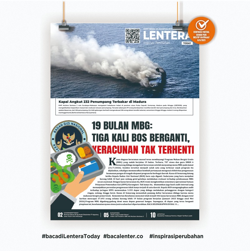 19 Bulan MBG: Tiga Kali Bos Berganti, Keracunan Tak Terhenti (Koran Senin, 3 Agustus 2026)