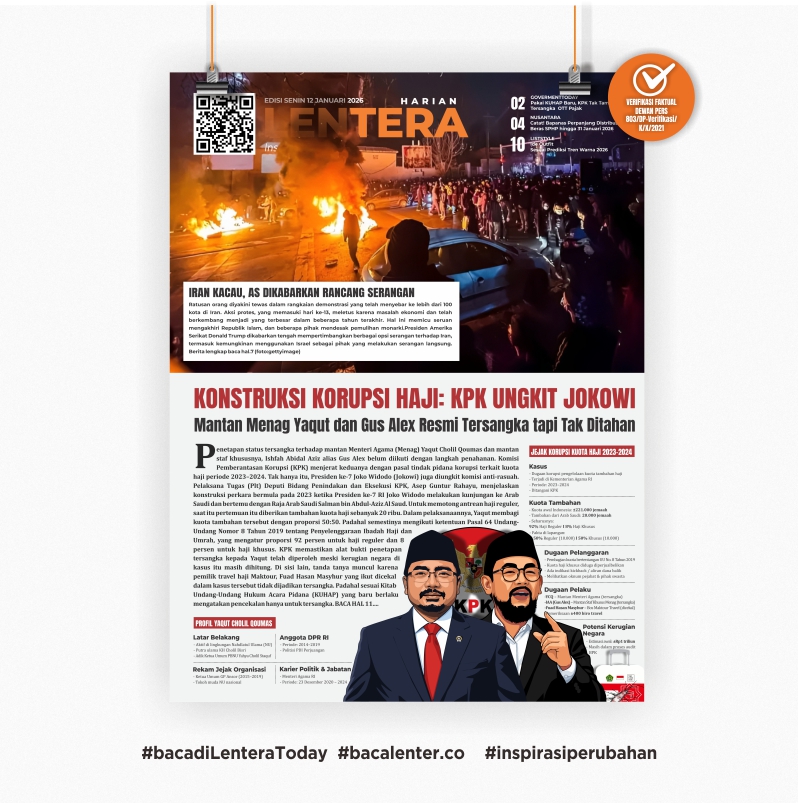 Konstruksi Korupsi Haji : KPK Ungkit Jokowi (Koran Senin, 12 Januari 2026)