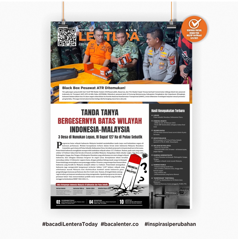 Tanda Tanya Bergesernya Batas Wilayah Indonesia - Malaysia (Koran Kamis, 22 Januari 2026)