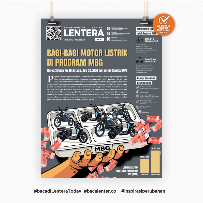 Bagi-bagi Motor Listrik di Program MBG (Koran Rabu, 8 April 2026)