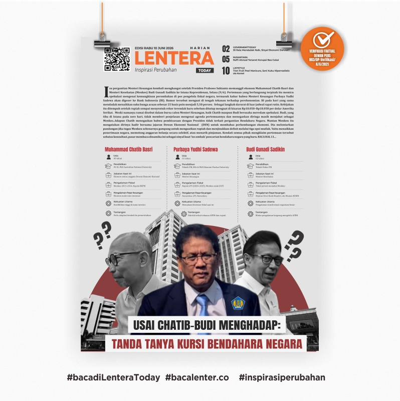 Usai Chatib-Budi Menghadap: Tanda Tanya Kursi Bendahara Negara (Koran Rabu, 10 Juni 2026)