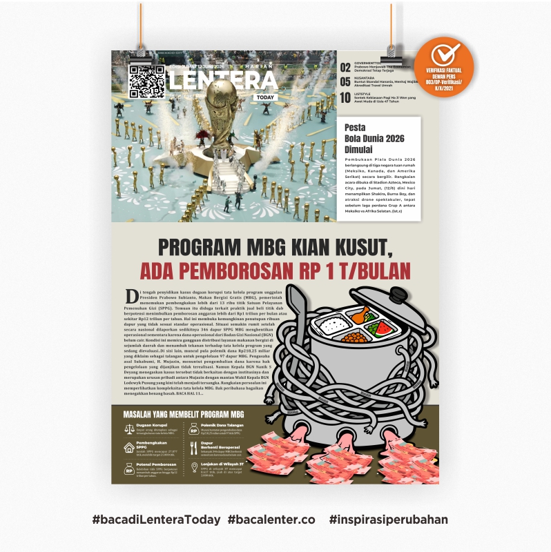 Program MBG Kian Kusut, Ada Pemborosan Rp 1T / Bulan (Koran Jumat, 12 Juni 2026)