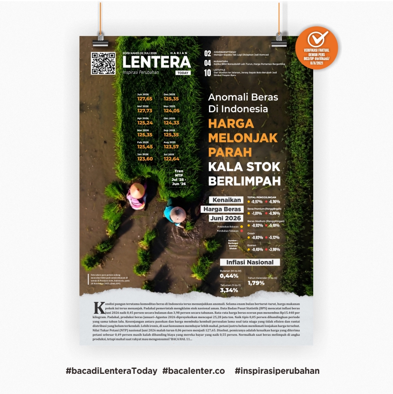 Anomali Beras di Indonesia, Harga Melonjak Parah Kala Stok Berlimpah (Koran Kamis, 2 Juli 2026)