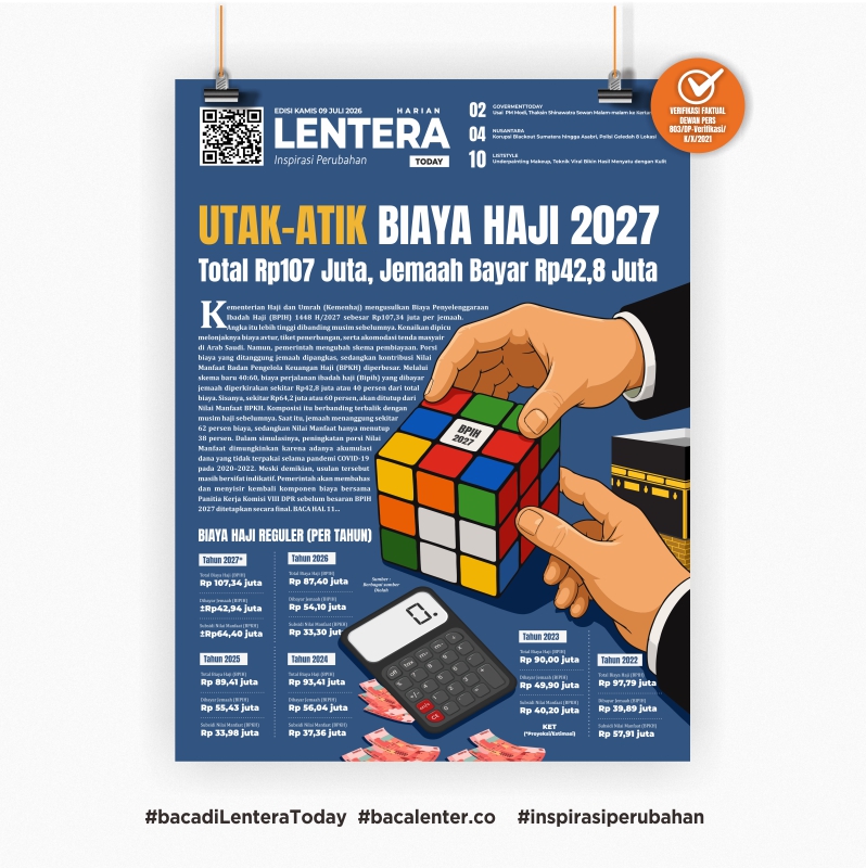 Utak-atik Biaya Haji 2027 (Koran Kamis, 9 Juli 2026)