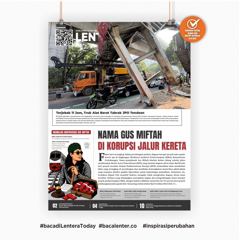Nama Gus Miftah di Korupsi Jalur Kereta (Koran Rabu, 15 Juli 2026)