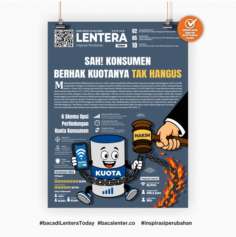 Sah! Konsumen Berhak Kuotanya Tak Hangus (Koran Jumat, 24 Juli 2026)
