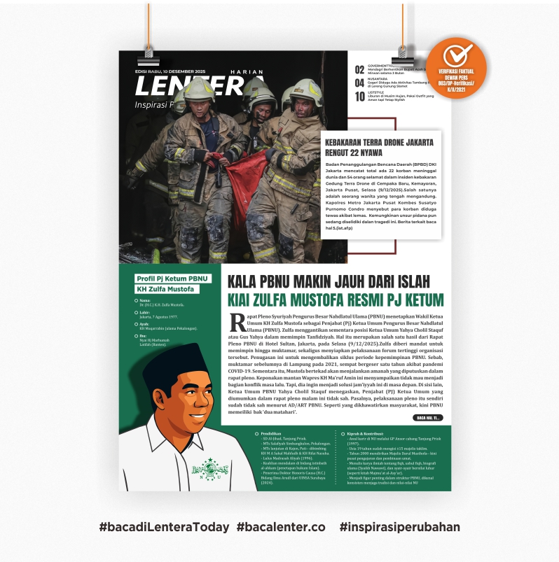 Kala PBNU Makin Jauh dari Islah, Kiai Zulfa Mustofa Resmi Pj Ketum (Koran Rabu, 10 Desember 2025)