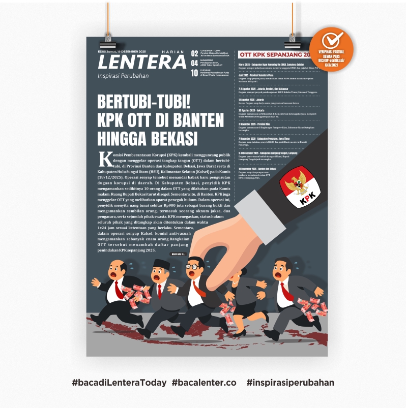 Bertubi-tubi! KPK OTT di Banten hingga Bekasi (Koran Jumat, 19 Desember 2025)