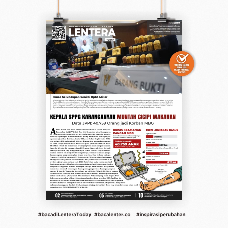 Kepala SPPG Karanganyar Muntah Cicipi Makanan (Koran Jumat, 14 Agustus 2026)