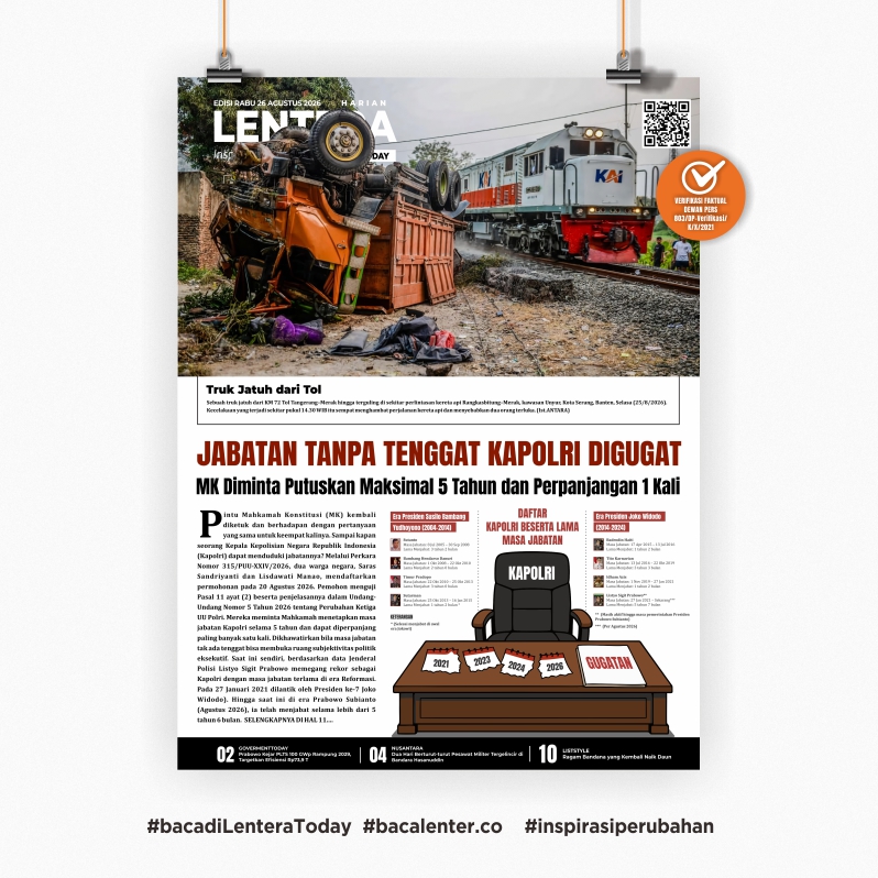Jabatan Tanpa Tenggat Kapolri Digugat (Koran Rabu, 26 Agustus 2026)