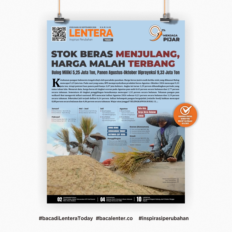 Stok Beras Menjulang, Harga Malah Terbang (Koran Rabu, 2 September 2026)