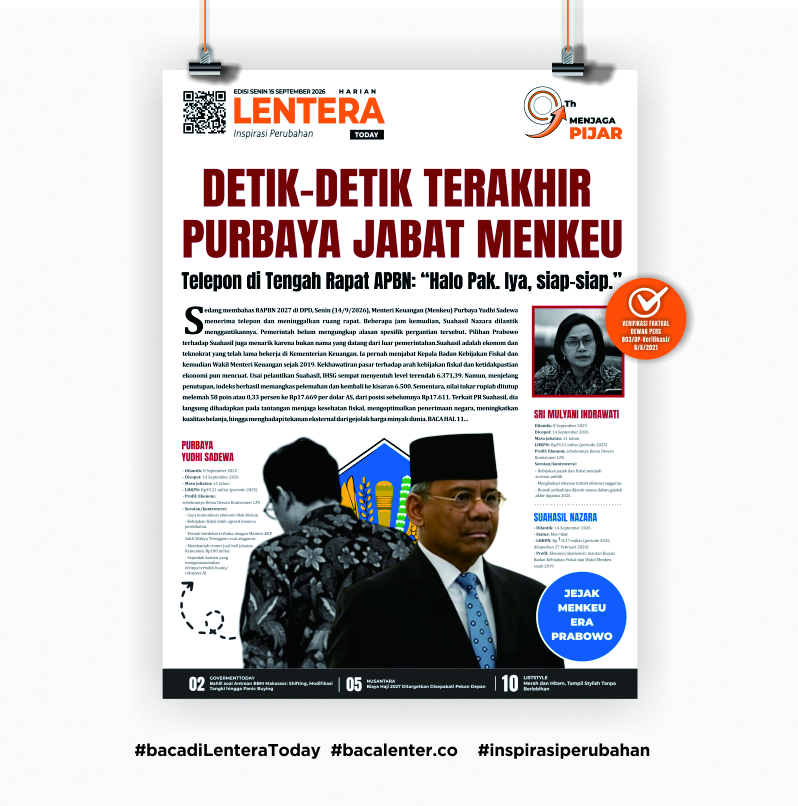 Detik-detik Terakhir Purbaya Jabat Menkeu (Koran Selasa, 15 September 2026)