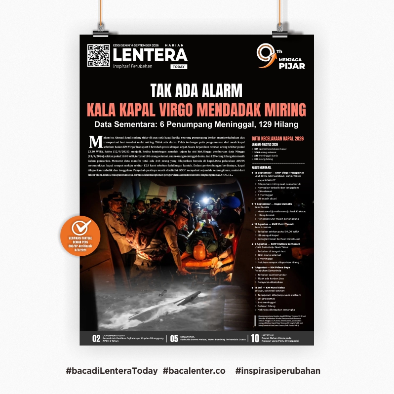 Tak Ada Alarm Kala Kapal Virgo Mendadak Miring (Koran Senin, 14 September 2026)