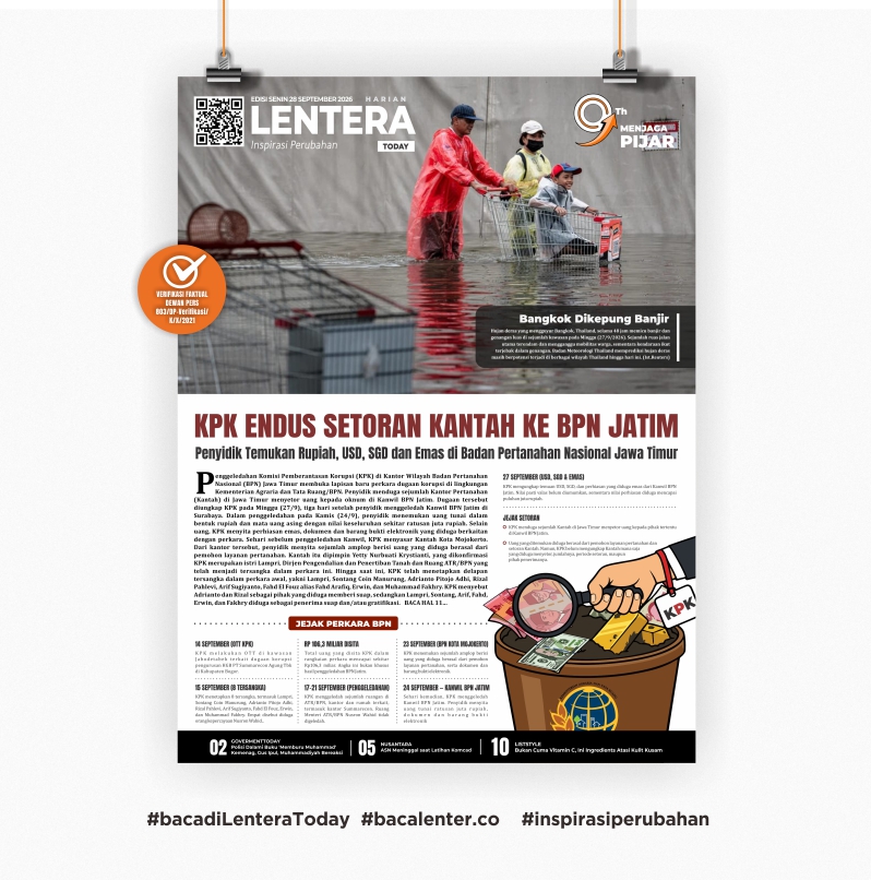 KPK Endus Setoran Kantah ke BPN Jatim (Koran Senin, 28 September 2026)