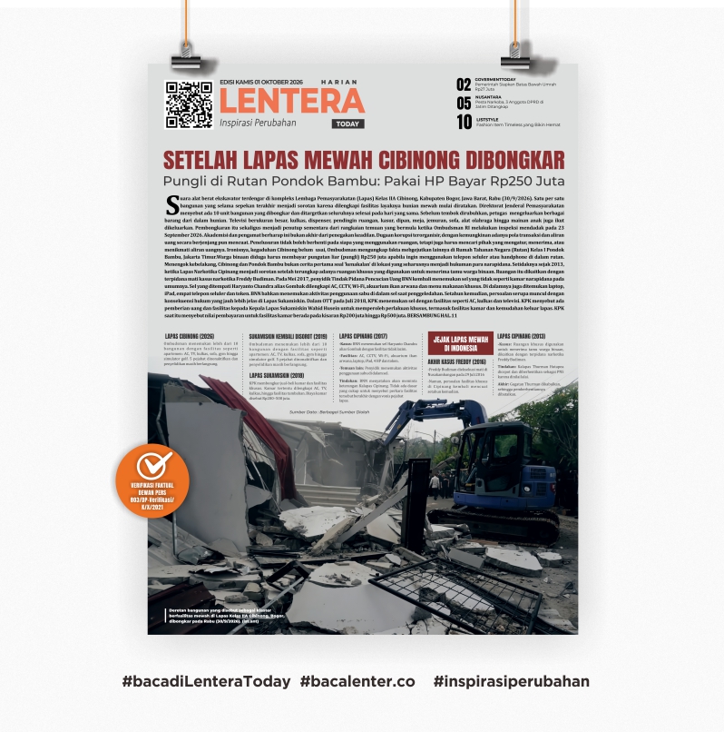 Setelah Lapas Mewah Cibinong Dibongkar (Koran Kamis, 01 Oktober 2026)