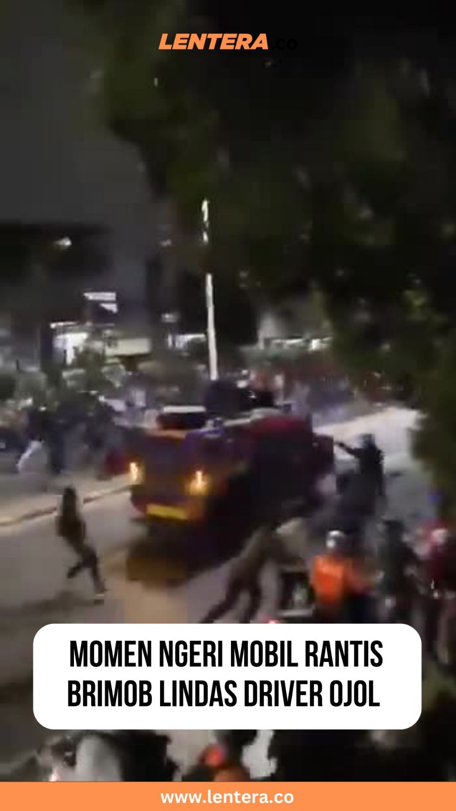 Momen Ngeri Mobil Rantis Brimob Lindas Driver Ojol