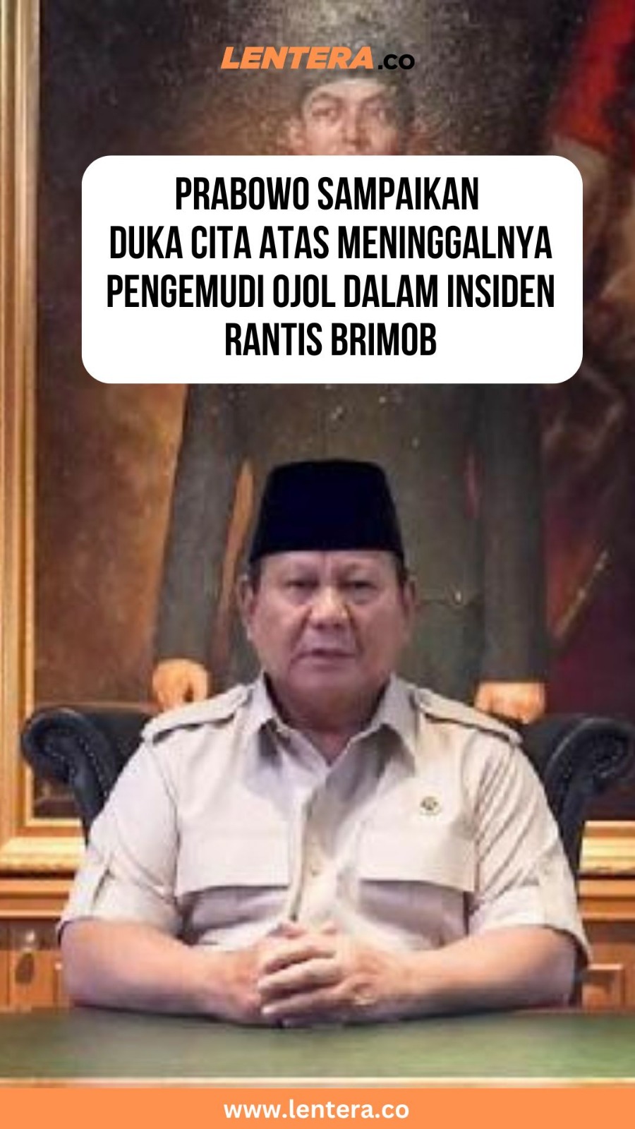 Prabowo Sampaikan Duka Cita Atas Meninggalnya Pengemudi Ojol dalam Insiden Rantis Brimob
